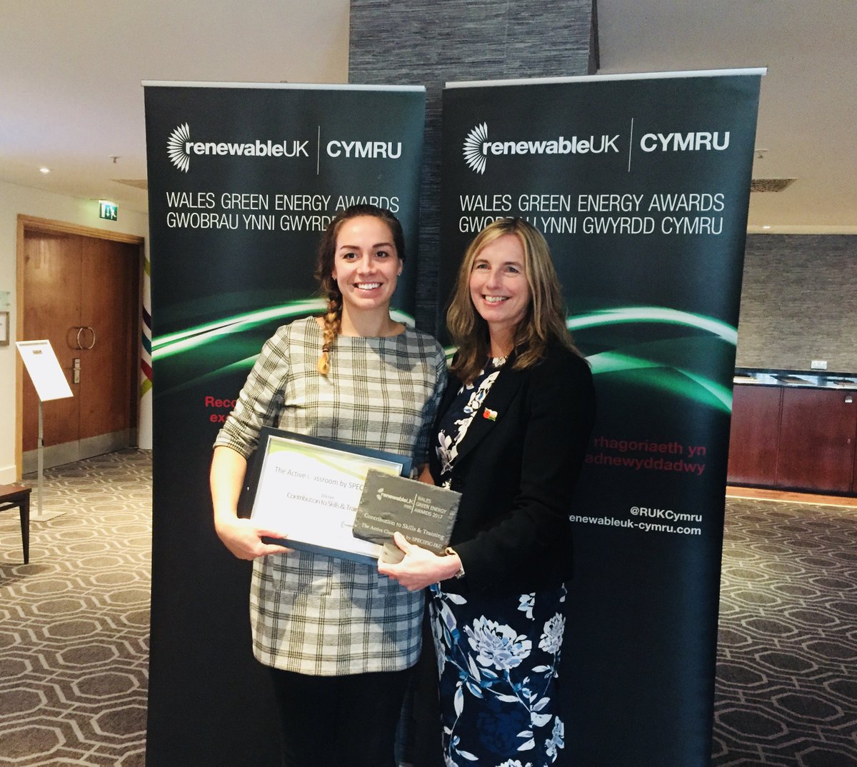 info_specific's tweet photo. ICYMI: 🏆Thrilled that the #ActiveClassroom has won...
#GreenEnergyWales ‘Skills &amp; Training’ award 
#CEW2017 (Constructing Excellence Wales) 'Innovation Award' 
Funded by: @wg_innovation @epsrc @innovateuk https://t.co/28pux9TXSb