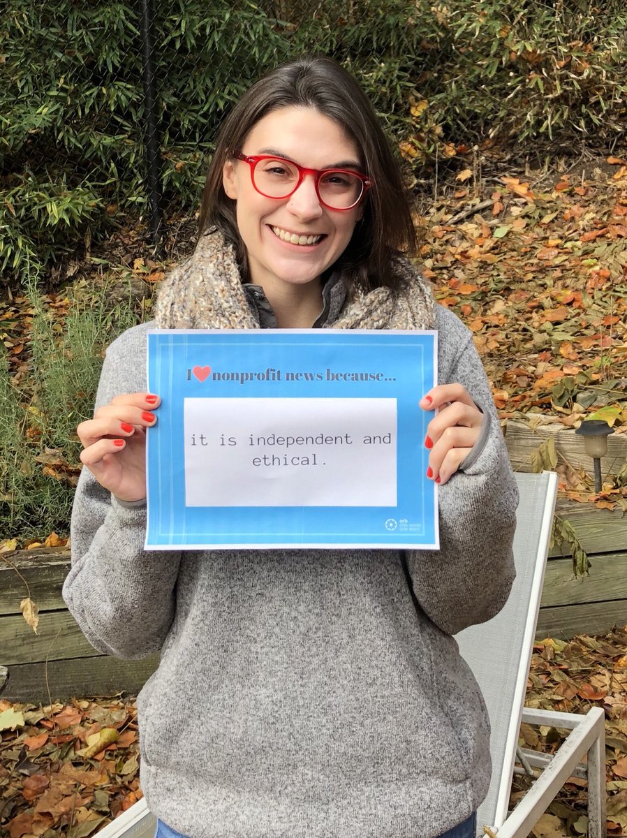 OrbTweet's tweet photo. “I ❤️ nonprofit news because it is independent and ethical.” - Christina Curtin
Why do YOU love nonprofit news?
#OrbMedia #1World1Story #NewsMatch17 #GivingNewsDay #NewsMatch https://t.co/TYGEpwvs2v