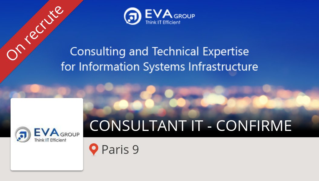 Gragniotte's tweet photo. Besoin d'un #CONSULTANT IT - CONFIRME #Paris9, postulez dès maintenant chez #EvaGroup! #job https://t.co/usSY4oWHUs https://t.co/lSBmScYo9R