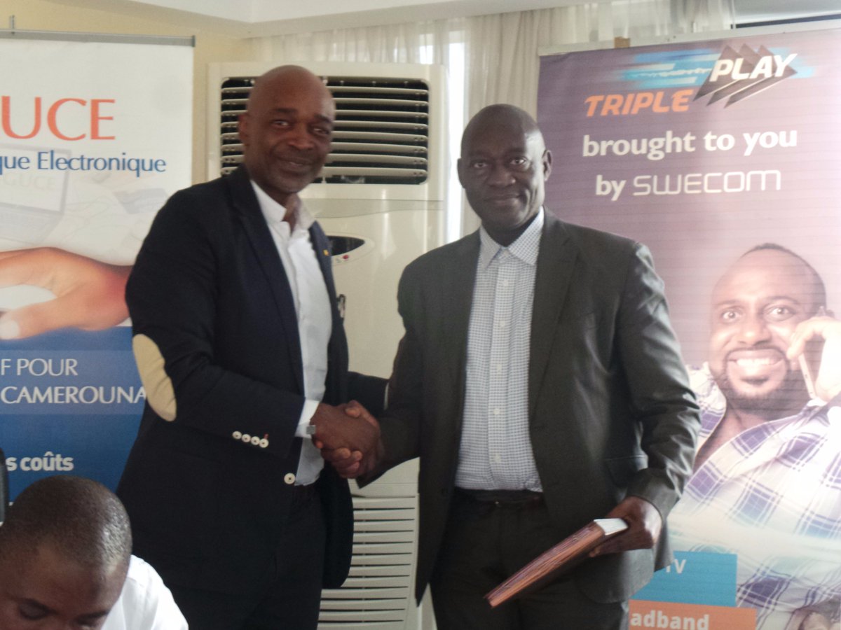 GuceCameroon's tweet photo. News : Signature de protocoles d'accord entre #Guce, #Swecom (South West communication Plc ) et #BeTechnology en vue d'une coopération bilatérale dans l'accès au service e-Guce par les acteurs du commerce extérieur https://t.co/bOcY2KLW9Y