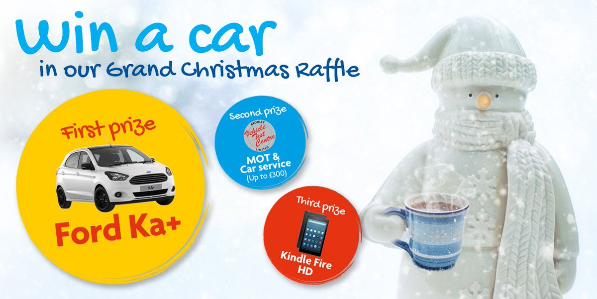 StChrisHospice's tweet photo. What better Christmas present than a brand new Ford Ka+? Enter our Grand Christmas Raffle for your chance to win! https://t.co/LacO7phIu0 https://t.co/FBhwvOnkXY