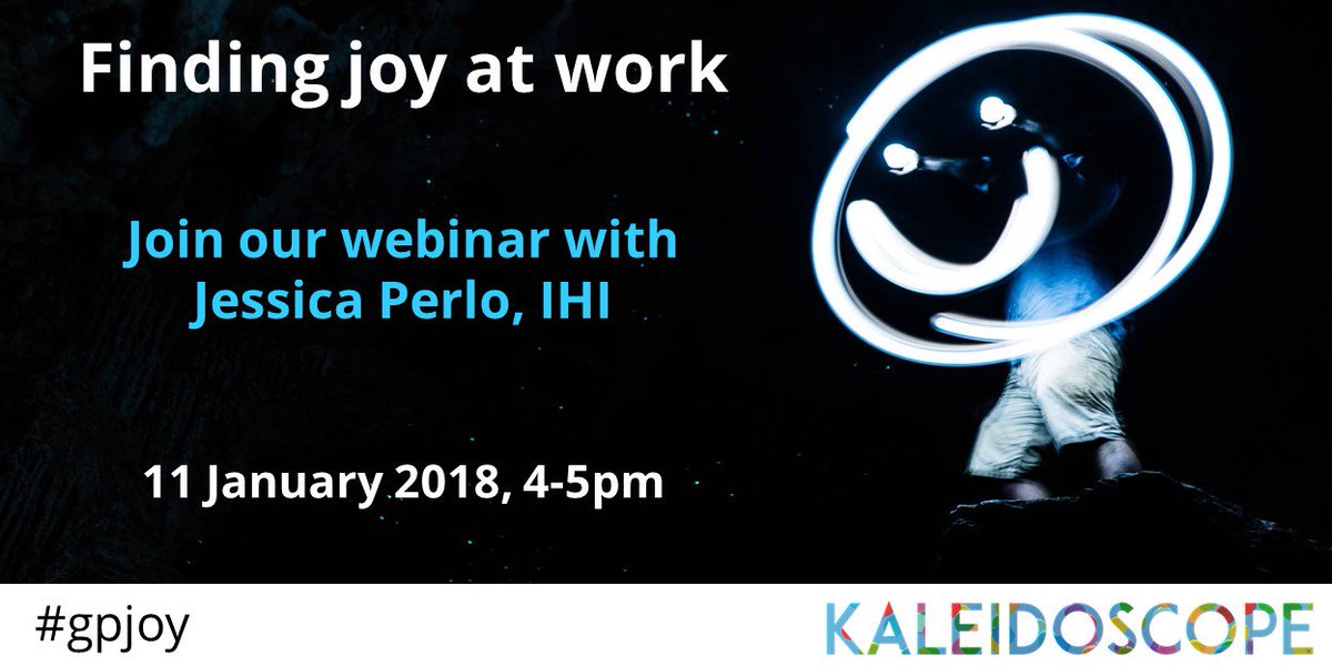 kscopehealth's tweet photo. Looking to increase joy in your work? Join our webinar 11/1 with @jperlo8 co-author @TheIHI's framework for improving joy in work: - part of our #gpjoy series. https://t.co/wCWekJPfb9