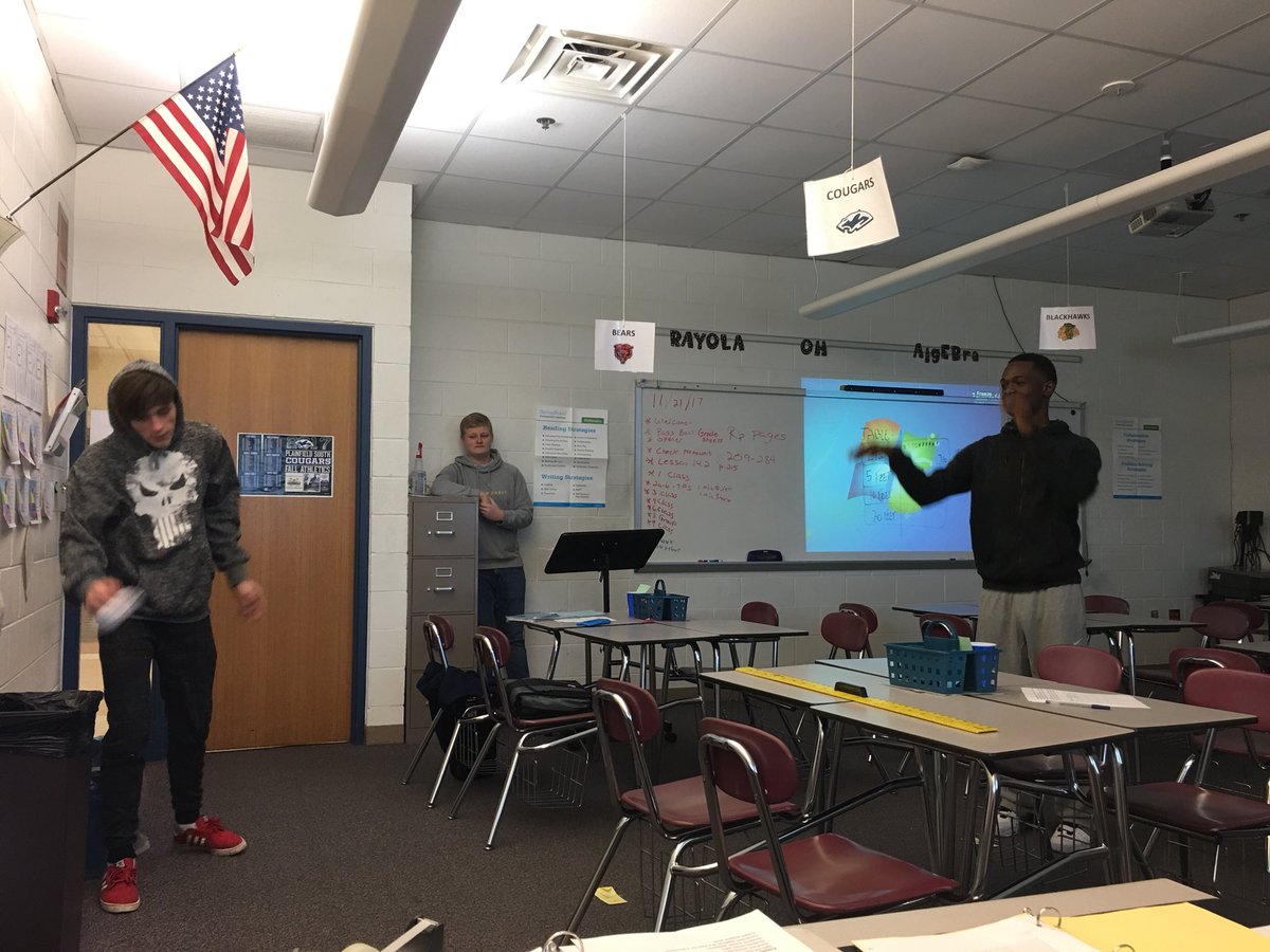 CoachLantero's tweet photo. My second hour FND class shooting paper basketballs and taking data to create scatter plots and lines of best fit! #GYMR #thatFollowThrough! https://t.co/pyVXtSVlD4