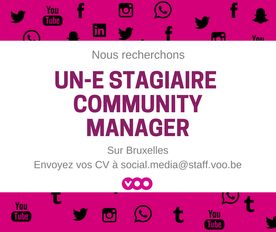 VOOetvous's tweet photo. #JobAlert Vous cherchez un stage en communication ? Rejoignez l’équipe des réseaux sociaux de VOO et Be tv ! Vous verrez, on est sympas ;-) 
➡️ Envoyez vos CV et lettres de motivation ici : Social.Media@staff.voo.be https://t.co/jrZ58g0s3D