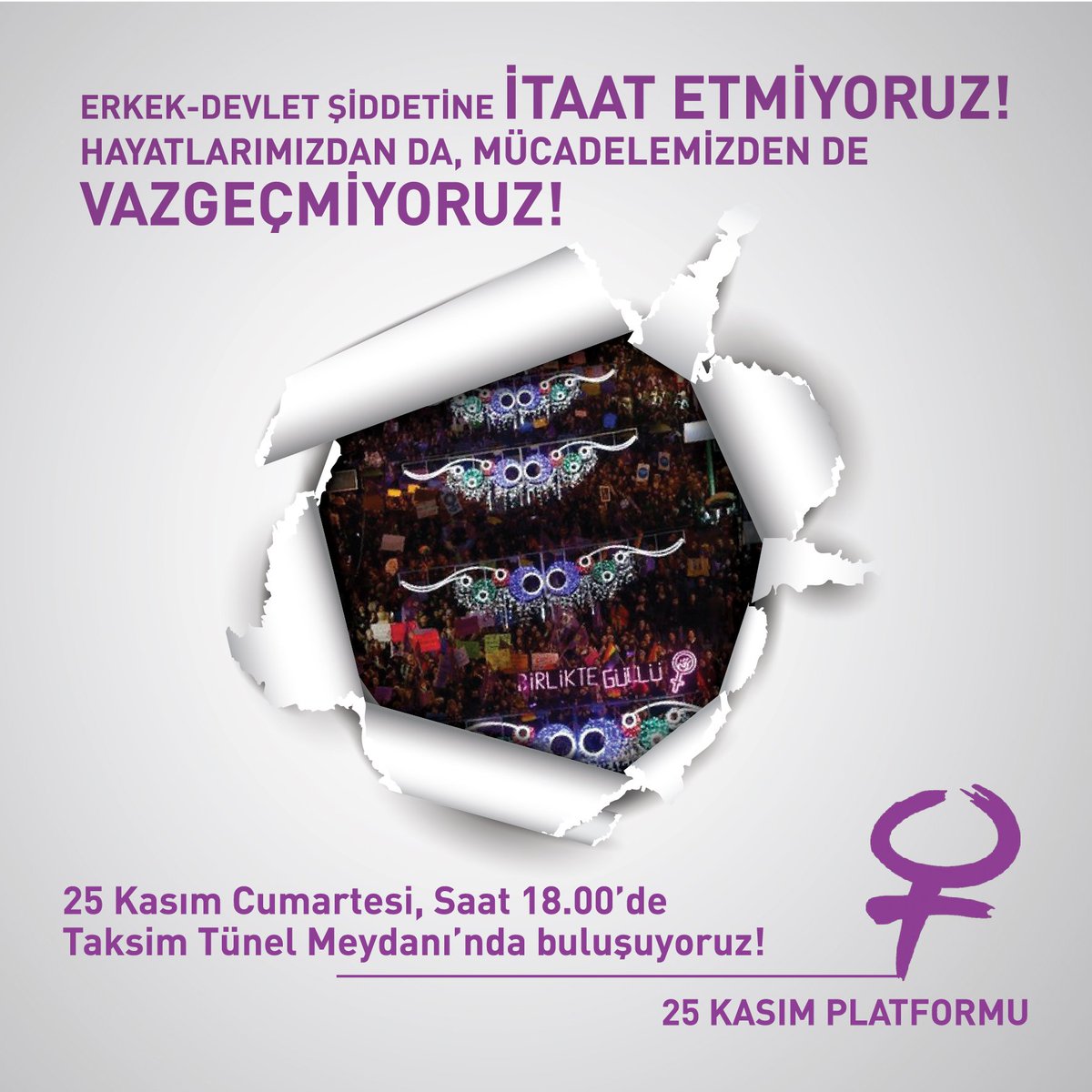 feministgundem's tweet photo. Nasıl bir hayat yaşayacağımıza,
seçimlerimize, bugünümüze, geleceğimize,
boşanıp boşanamayacağımıza,
erkeklerle ‘aramızı bulmanın’ zorunluluğuna,
kaç çocuğu nasıl doğuracağımıza,
...
karar verme kudretini kendinde gören…
Erkek-devlet şiddetine karşı 
#25KasımdaTaksime https://t.co/rvcvr82crz