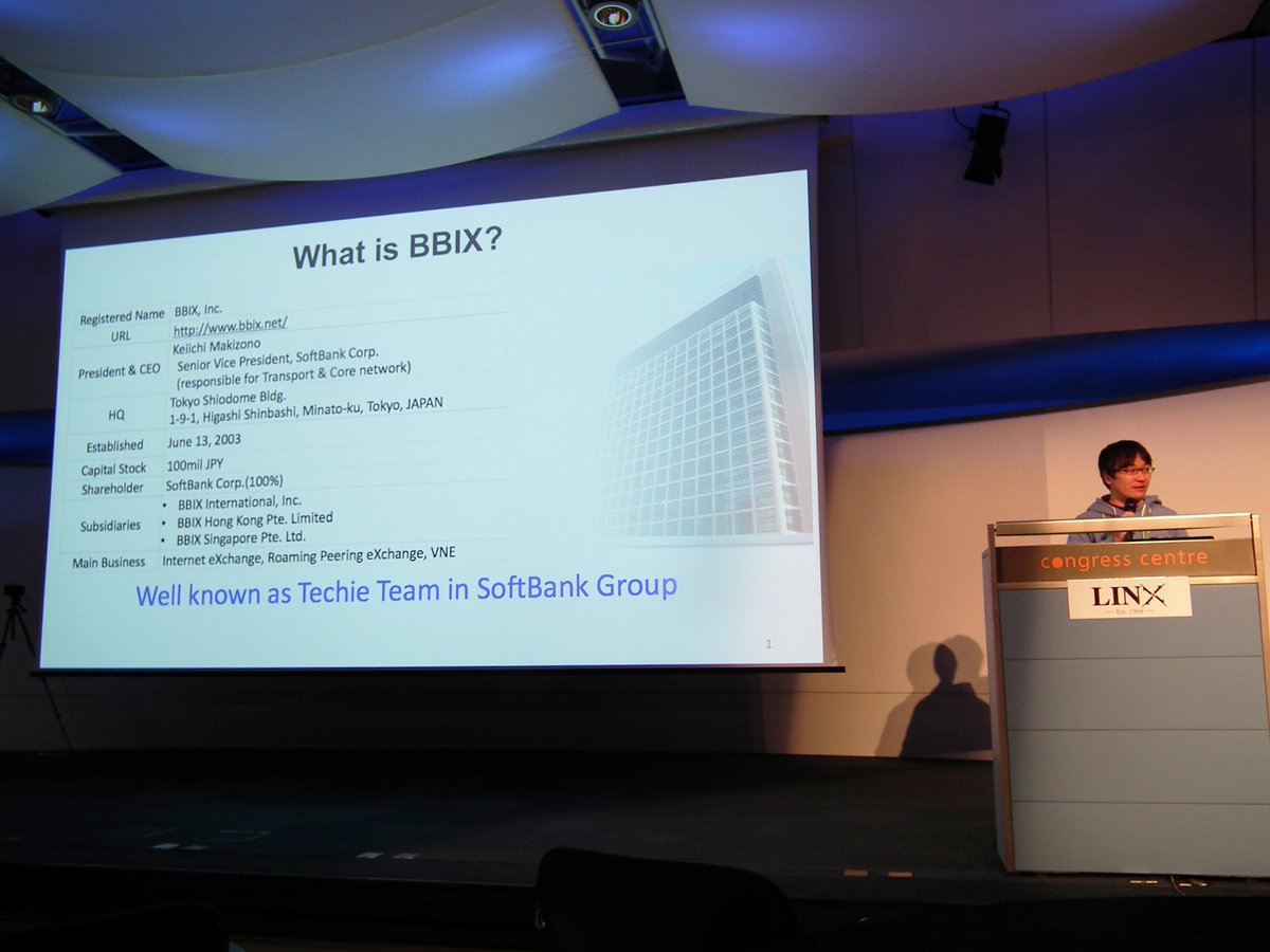 LINX_Network's tweet photo. In an additional slot to the #LINX99 programme Hideyuki Sasaki of BBIX, who have travelled all the way from Japan to join us, has given an introduction to what is the fastest growing exchange in the country https://t.co/JyDnVgyYej