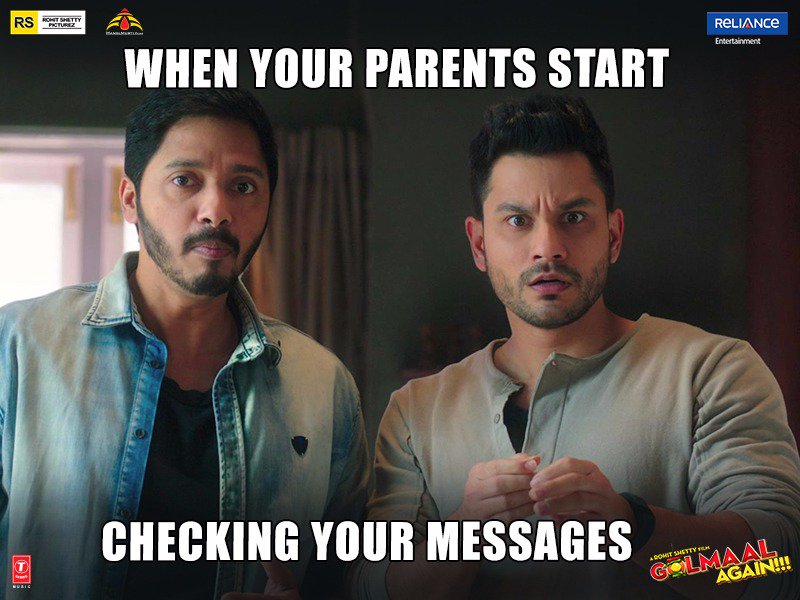 Nothing can stop the parents from spying on their kids! Book your tickets now- m.p-y.tm/tgma
#RohitShetty <a href="/ajaydevgn/">Ajay Devgn</a> <a href="/ParineetiChopra/">Parineeti Chopra</a> <a href="/ArshadWarsi/">Arshad Warsi</a> <a href="/TusshKapoor/">Tusshar</a> <a href="/kunalkemmu/">kunal kemmu</a> <a href="/shreyastalpade1/">Shreyas Talpade</a> #Tabu