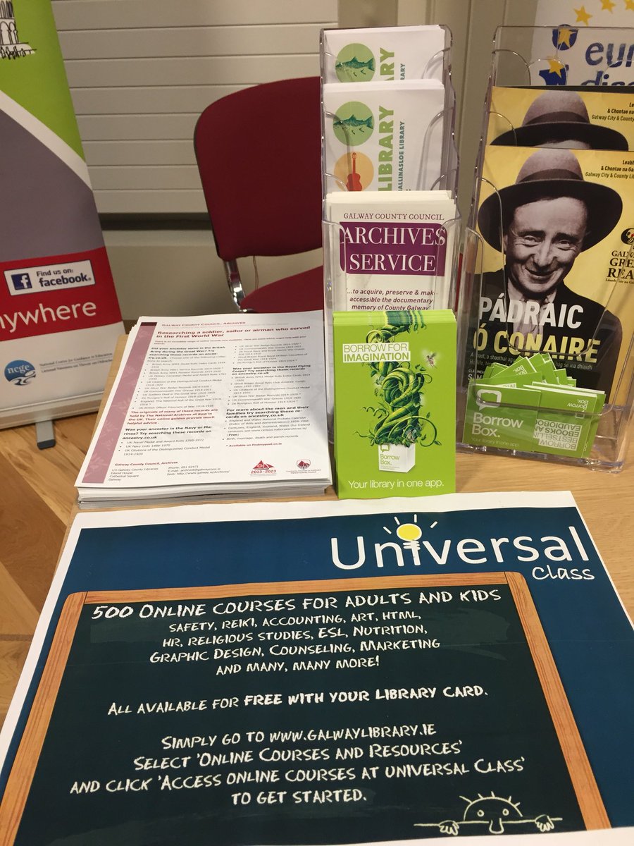 EDBallinasloe's tweet photo. Some of our informations stands @ballinasloeEDIC @LibrariesGalway #timetomove2017 https://t.co/BRXXpP7SP2
