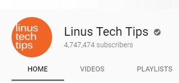 .<a href="/LinusTech/">Linus Tech Tips</a> Congratulations on 4,747,474 subscribers!