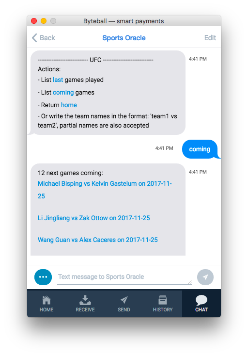 ObyteOrg's tweet photo. Sports oracle now supports UFC.  Make bets peer-to-peer or through the betting bot https://t.co/hLrBAhuzen https://t.co/5eRAjMAfFM