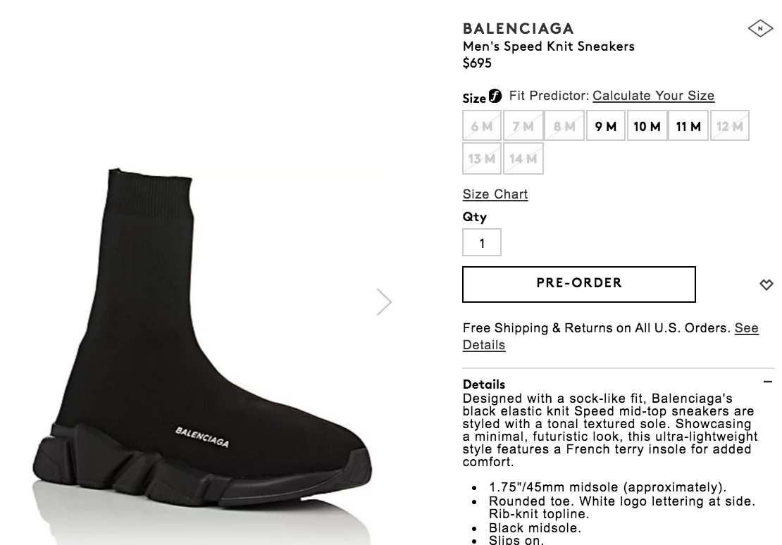 balenciaga speed trainer 45