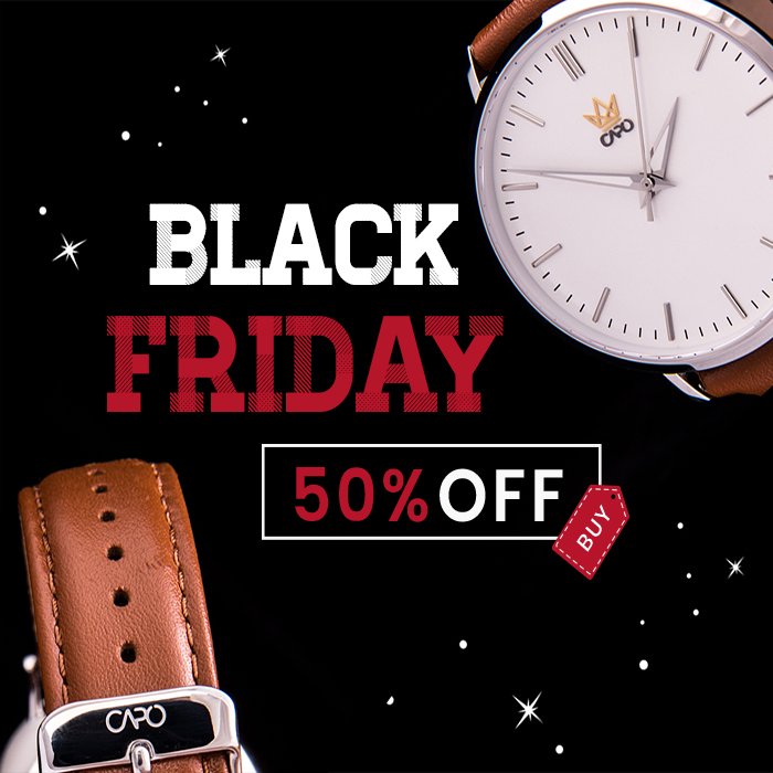 Capo_Time's tweet photo. Dress to impress... Black Friday sale now on! Use code: “BLACKFRIDAY" at checkout for 50% off your entire order!
#capotime#Watches #Classic #Watchfashion #GenuineLeather #Stainless #Steel #Differentcolors #Watchmania #vintage #anniversarygift #blackfridaydeals https://t.co/Dt2ayr2vug