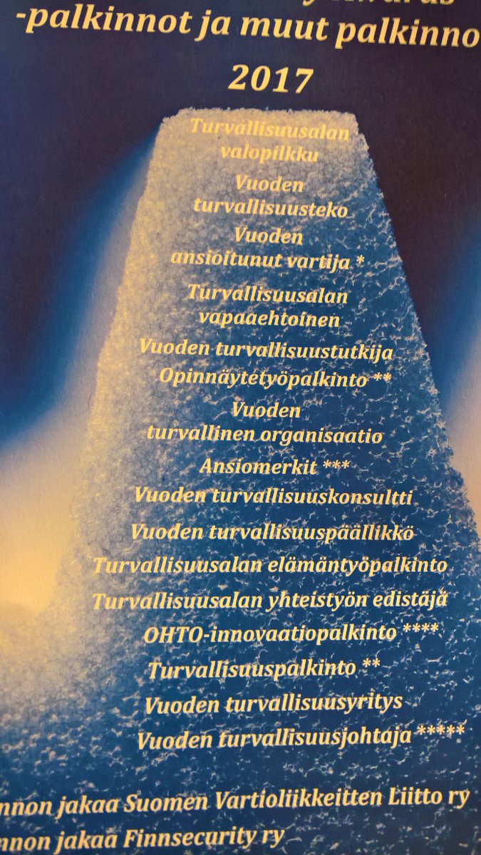 KAPeltonen's tweet photo. Finnish Security Awards -palkintogaala @ #säätytalo Seuraa livenä youtubessa. #fsa2017 #turvallisuus https://t.co/FiPGvI3epv