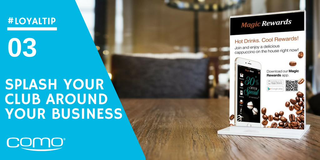 Como's tweet photo. Your business is full of free real estate where you can display flyers and posters with your app’s QR code and a taste of your rewards. Try menus, placemats, sale signs, TV screens—and even employee t-shirts. Get more ideas: https://t.co/HaQDgRbPM5 #LoyalTip #comoSense https://t.co/Ifidre6Fd5