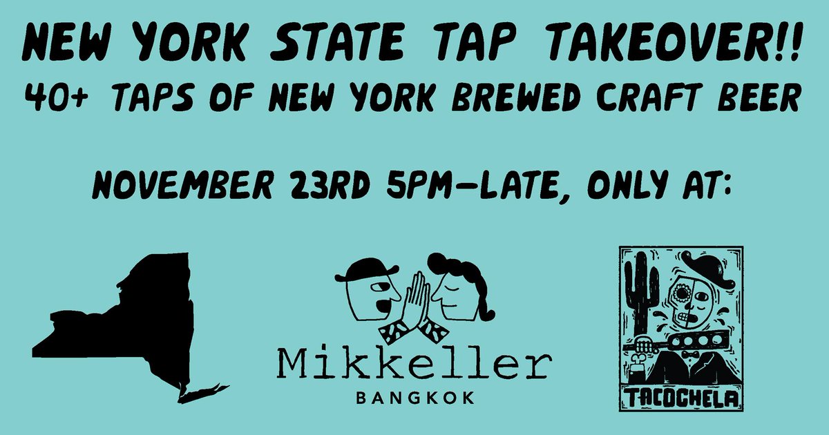 empirebrew's tweet photo. Empire Brewing Co is coming to Bangkok for a very special #TapTakeover in Thailand's capital. @MikkellerBeer will be showcasing a selection of NYS brewed #CraftBeers! We packaged up some of our favorites including #DeepPurple, #WhiteAphro &amp; #SkinnyAtlasLight. https://t.co/KSdROzHdrp