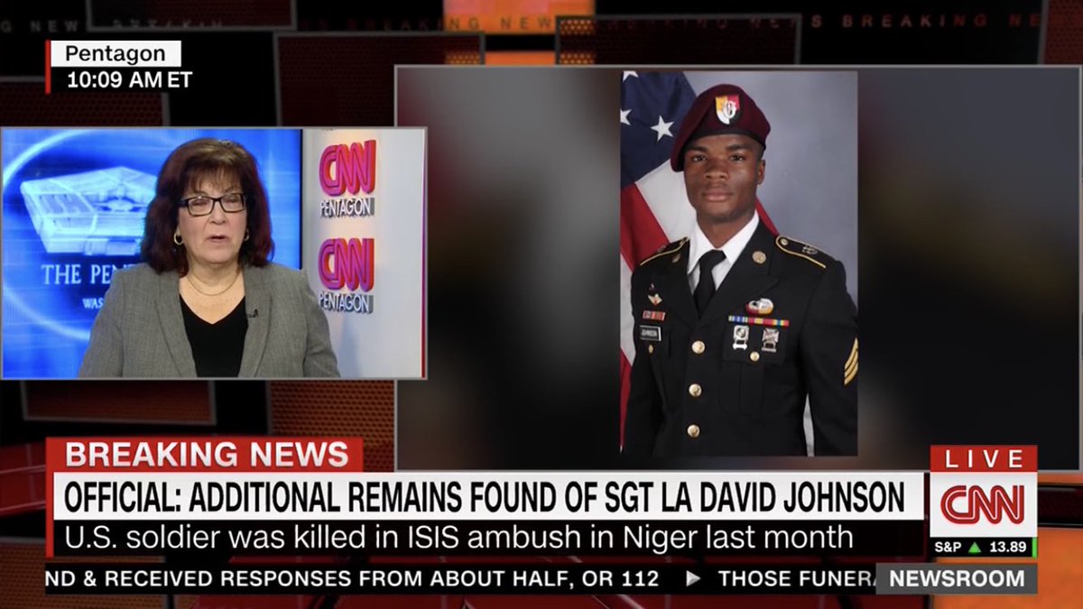 keithboykin's tweet photo. This is very disturbing news about the tragedy in Niger and suggests Sgt. La David Johnson’s widow was right to question whether her husband was in the coffin she wasn’t allowed to open before it was buried. https://t.co/67NYrgmPUI