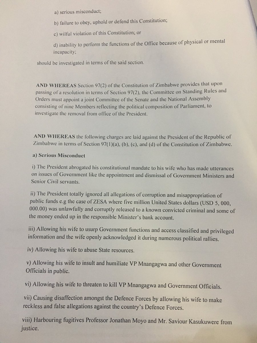 zanu_pf's tweet photo. Parliament resolved. Mugabe gone, he has about 24 hours left. https://t.co/Pofg2KzVZV