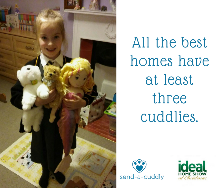 Send_a_Cuddly's tweet photo. Looking forward to helping people have a #cuddlychristmas at the #ideal_home_show this week @ Olympia, London.  Come and visit us in the Christmas Arcade A602. Mention Twitter for a free gift! https://t.co/qlcfE9spzi