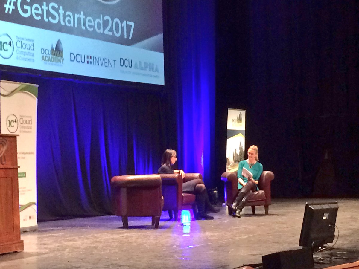 BusinessDCU's tweet photo. Next at #GetStarted2017, @JoanMulvihill interviews Co-Founder and CEO of @siliconrepublic, @AnnODeaSR. https://t.co/h5uXCUgTC5