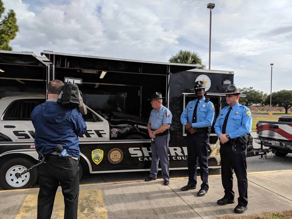 Showing the crashed car of a Camden County deputy's vehicle after a rollover crash to the media in Savannah. Seat belts save lives. #gsp <a href="/gohsgeorgia/">Georgia Governor's Office of Highway Safety</a>
