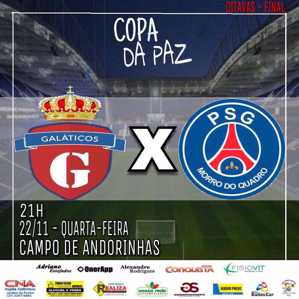 HalaGalaticos10's tweet photo. OITAVAS DE FINAL !
Na próxima quarta-feira Galáticos entra em campo novamente pela Copa da Paz dessa vez pelas oitavas de final, o jogo será contra o time do PSG do Morro do Quadro.
Você torcedor tricolor, vá acompanhar o Galáticos!
#HalaGaláticos #CopaDaPaz 🕊🕊 https://t.co/ovWY53zbLd