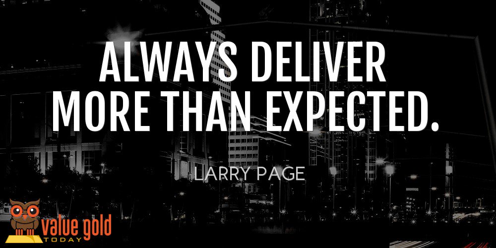 valuegoldtoday's tweet photo. Jim Rohn always lived by delivering more than your clients expected, eventually your business would increase from great client reviews! https://t.co/wYVlgH42wc
