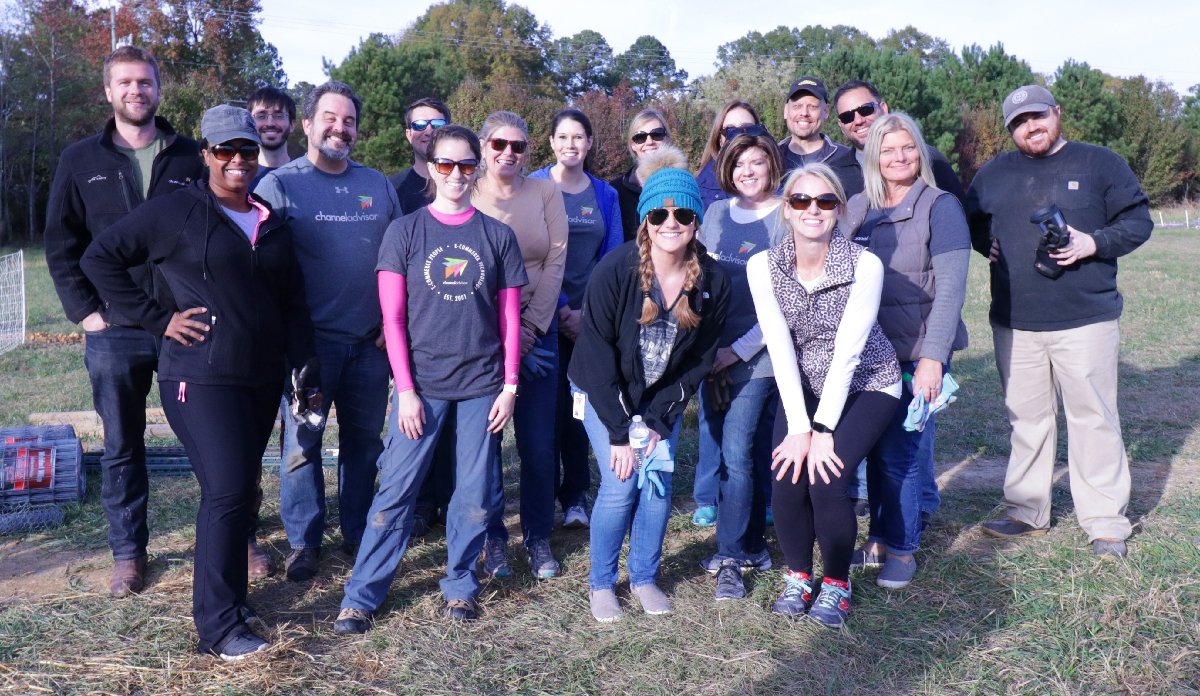 Check the @channeladvisor marketing team volunteering at the Interfaith Food Shuttle farm. I love our team! #Thankful #lifeatchanneladvisor