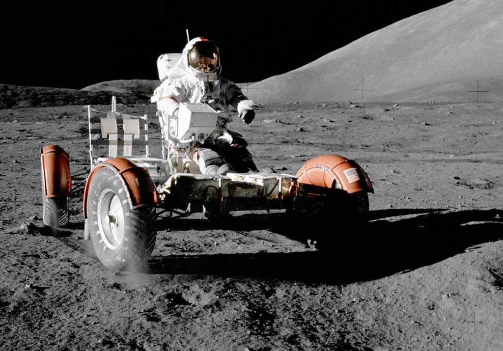NASA's tweet photo. Exploration requires mobility. And whether you’re on Earth or as far away as the Moon or Mars, you need good tires to get your vehicle from one place to another. Take a look at how we reinvent the wheel: https://t.co/f8ZQX5K0rQ https://t.co/7jQvIwe8n7