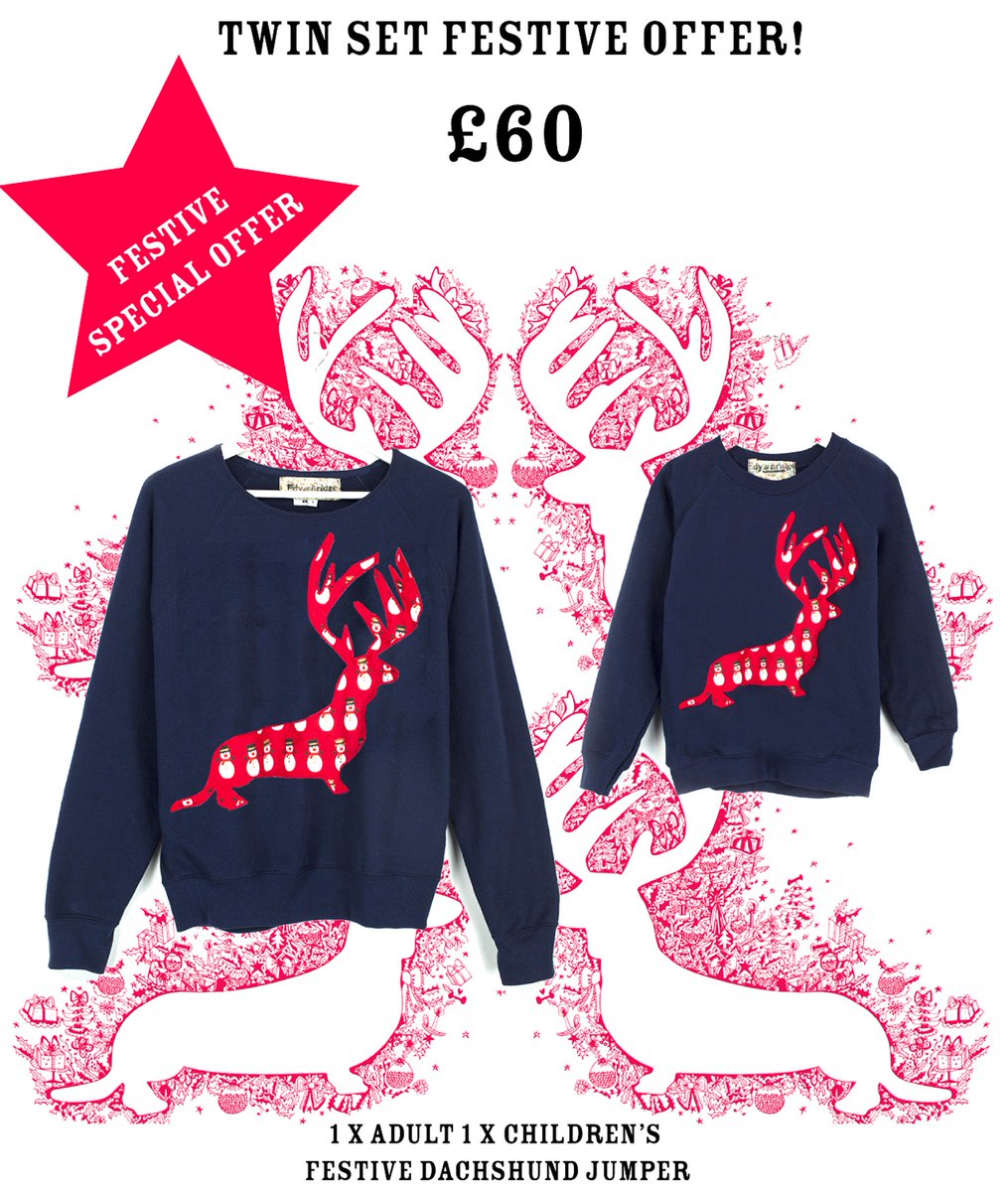 Grab our special Festive offer!
Matching Adult and Children Festive Dachshund Jumper set £60! available from our website edyandbridge.com/boutique/xmass… until Dec 1st