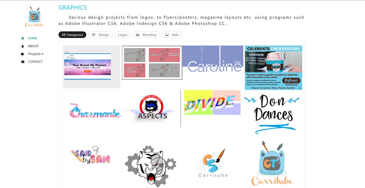 CarriWebDevATC's tweet photo. One of my favorite and most rewarding creative projects that I've done in my @WebDevATC class has been my portfolio, I'm in the process of redesigning my Graphics page this week https://t.co/iEOAeQeyQE