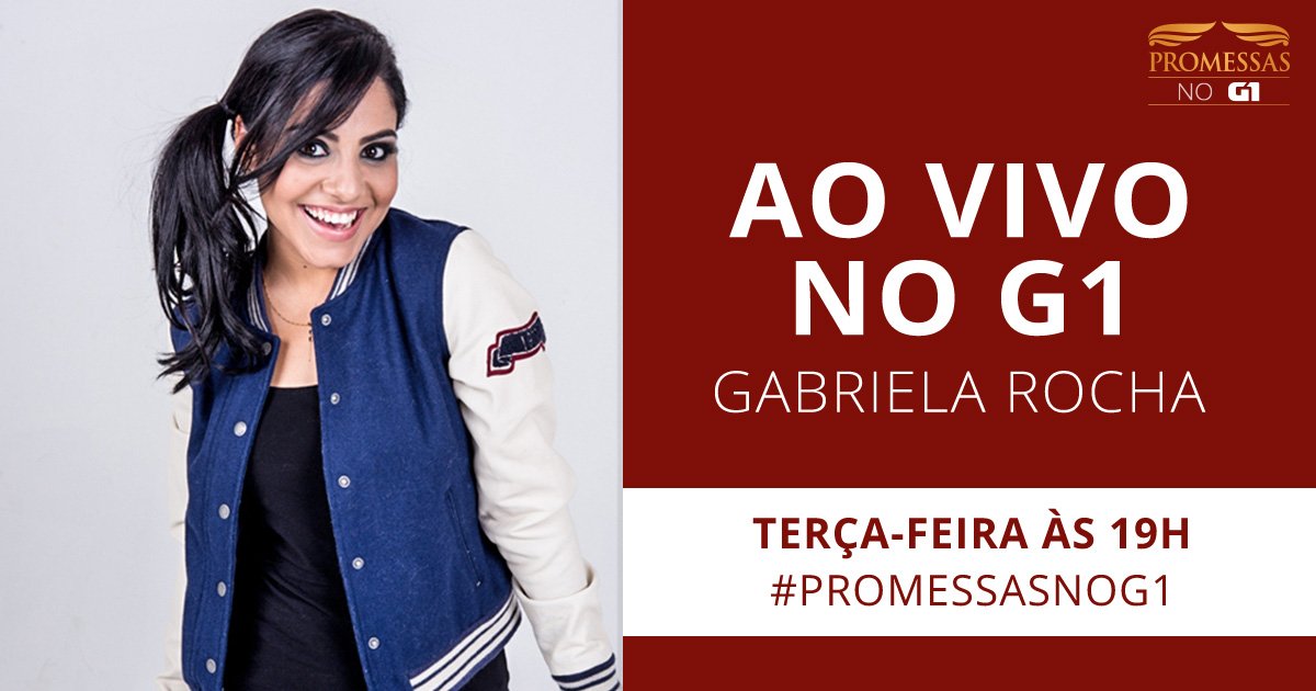g1: #PromessasnoG1: veja nesta terça, às 19h, a participação da estrela gospel Gabriela Rocha. Ela inaugura a série! Você pode participar e mandar perguntas com a hashtag #PromessasNoG1  #TimBeta