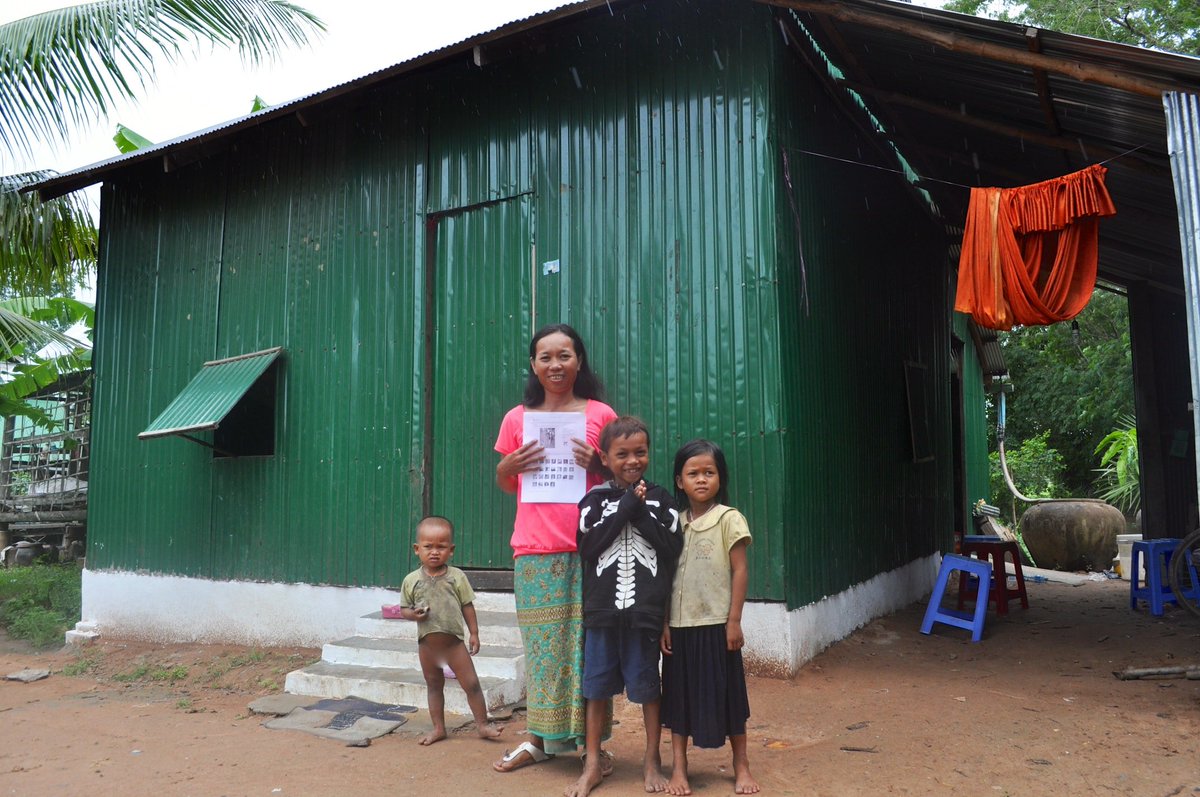 A Kiva loan helped C. build a new house for her and her family. Proving again that bit of change can change someone's life forever.