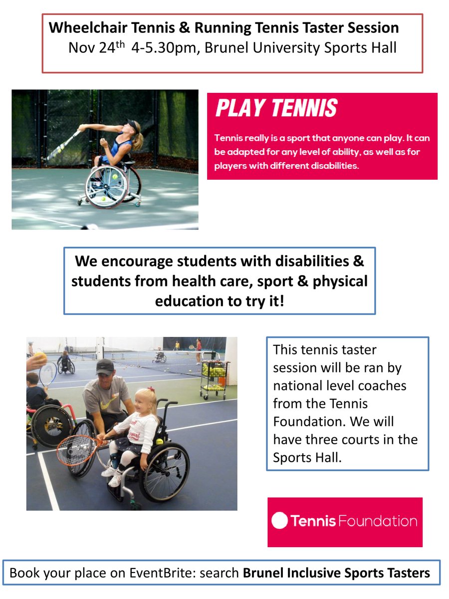 We've not just got #ThisBucsGirlCan going on this week,
Here's another exciting opportunity to get involved in!
On Friday we've go two fantastic sessions for ALL to participate in, See the images below for more info!
Sign up here; eventbrite.co.uk/e/brunel-inclu…

#InclusiveSportForALL