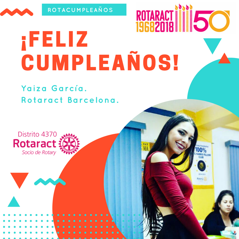 Rotaract4370ri's tweet photo. Hoy es el cumpleaños de nuestra compañera Yaiza Garcia. https://t.co/zbkkI0dn2d