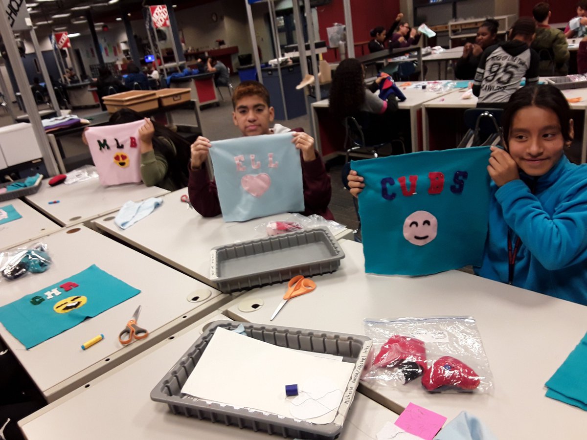 cte_washington's tweet photo. 6th Grade Sewing Class is customizing their pillow projects with fun shapes and emojis. #pillowprojects https://t.co/ua8OkPC2VP