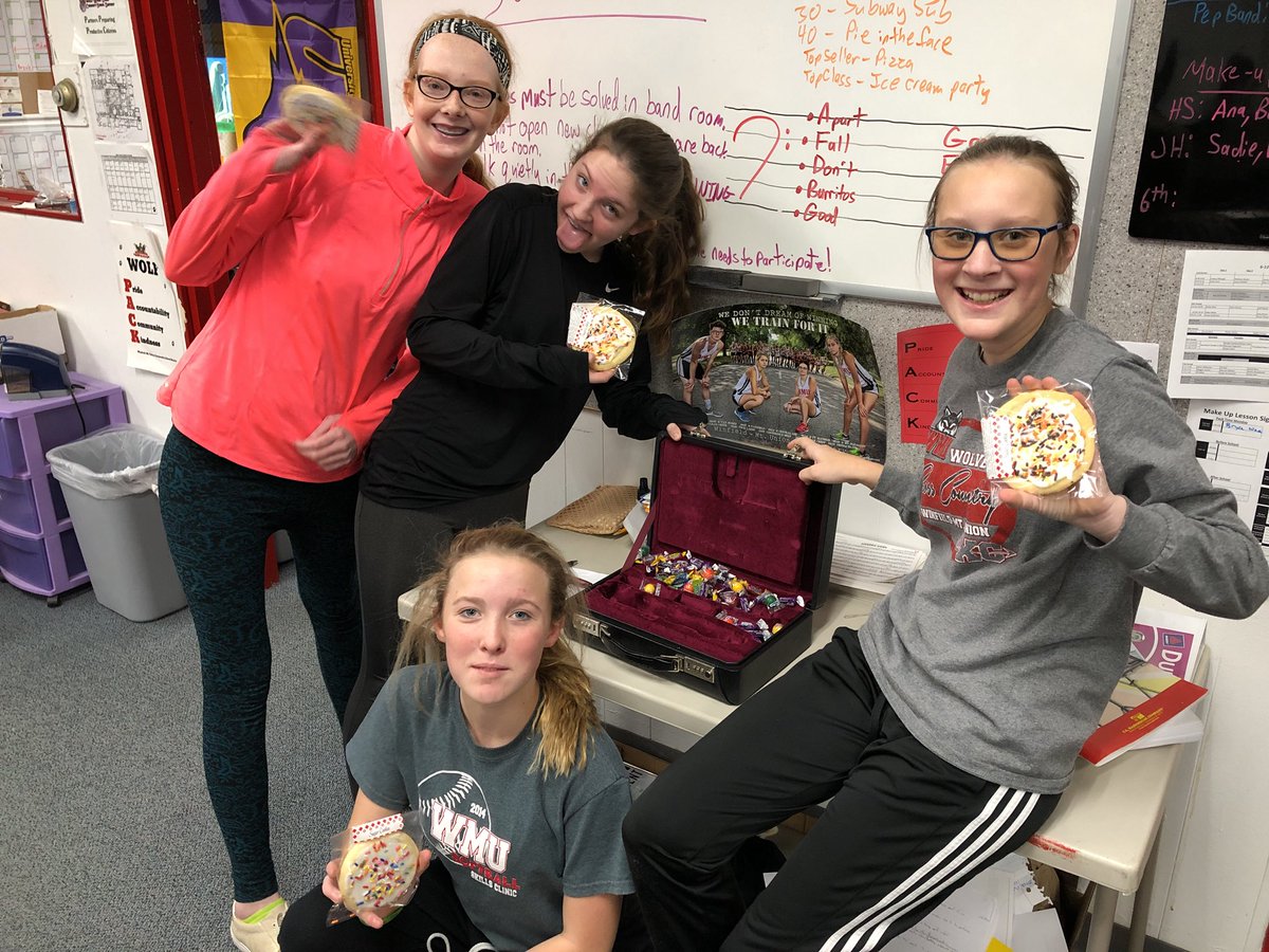 Carlo_MusicEd's tweet photo. And they’re in!! Congratulations to Cheyenne, Annabelle, Bayla, and Isabel for being the first to crack the code! #wmucsd #escapethebandroom https://t.co/0X0yl189f8