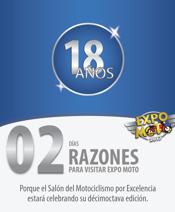 expomotonews's tweet photo. ¿Eres motociclista o tienes moto?
Si eres motociclista asistirás a #ExpoMoto2017, que se llevará acabo de este jueves al domingo en el Centro Internacional de Exposiciones y Convenciones WTC
#18año #ExpoMOTO #EM17 #2dias #2razones #WTC https://t.co/uIQ5jShgw7