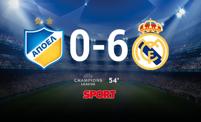 sport's tweet photo. #UCL | Cristiano vuelve a convertirse en el 'bicho', frente al APOEL. Doblete y sexto del Madrid
#EnDirecto▶️https://t.co/rS9EHfhKKX https://t.co/dpKlC941zG