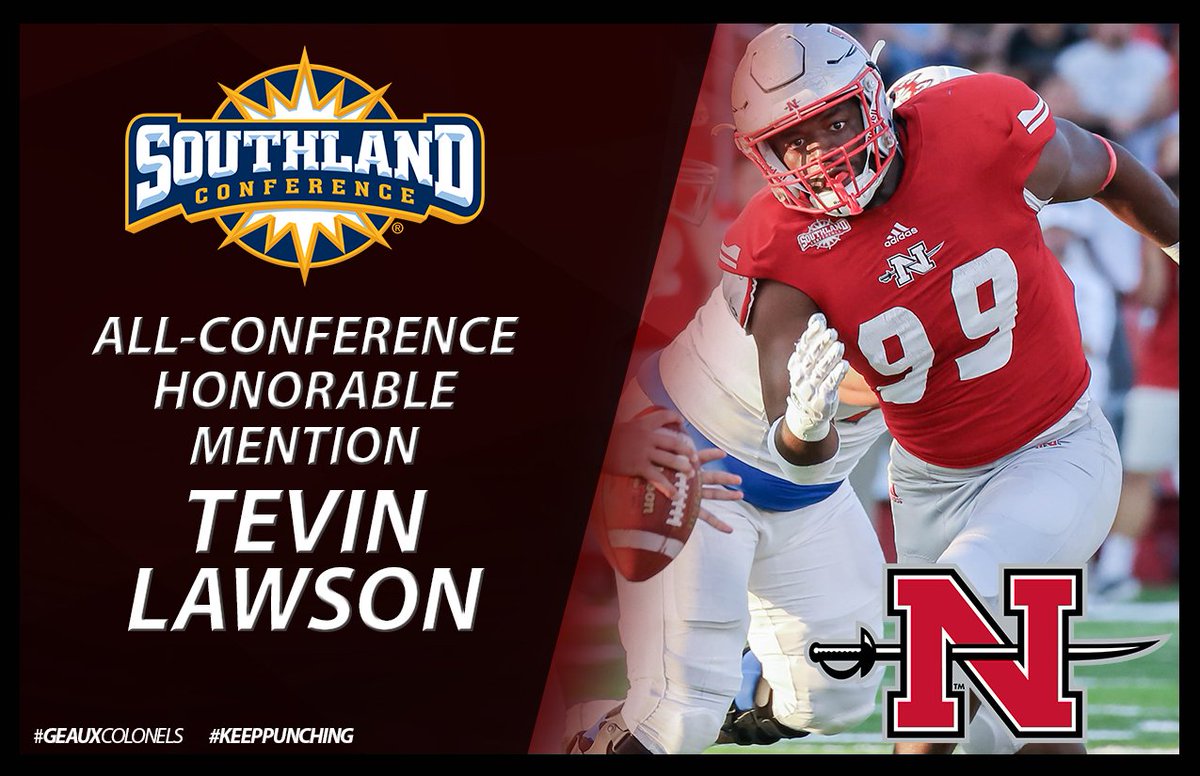 Nicholls_FB's tweet photo. A huge CONGRATULATIONS to Tevin Lawson and @EddieJoeIII for earning All-Southland Honorable Mention #geauxcolonels #CountMeN https://t.co/s3p436pUYb
