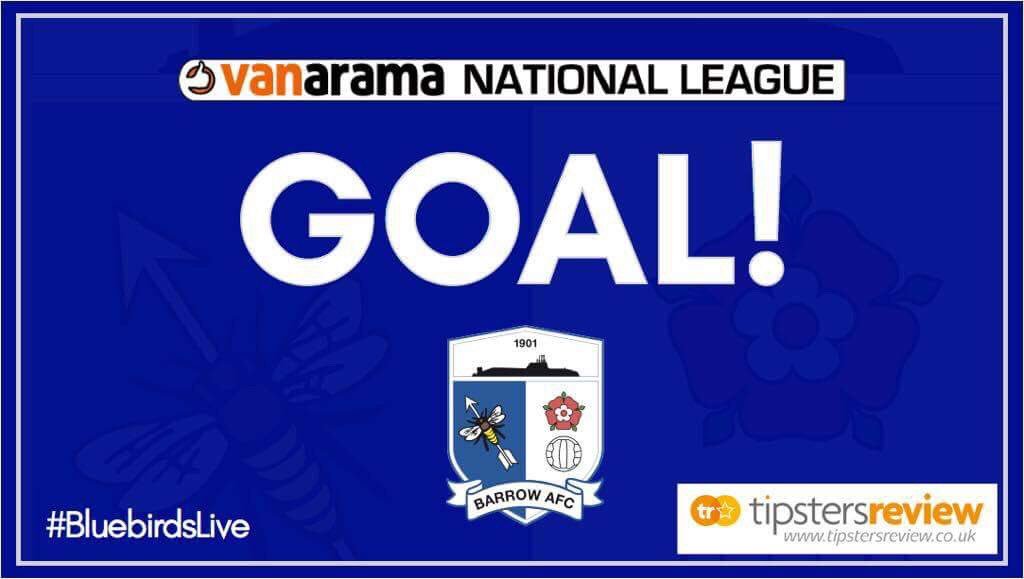 BarrowAFC's tweet photo. GOAAAAAALLLLLLL!! 🔵⚪️🔵⚪️

WHAT. A. STRIKE.

Take a bow Harry Panayiotou! 

He takes aim and fires home into the top corner from distance! https://t.co/C4RNOkLvNR