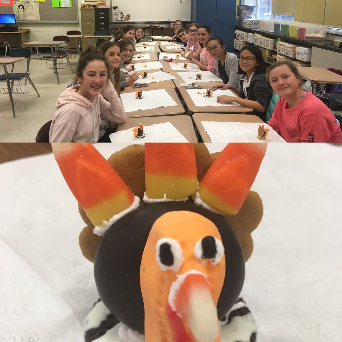 HaddonfieldMS's tweet photo. Check out our cupcake of the month! #turkeyforyou #turkeyforMrsSanchirico! https://t.co/jVJH5V5HCO