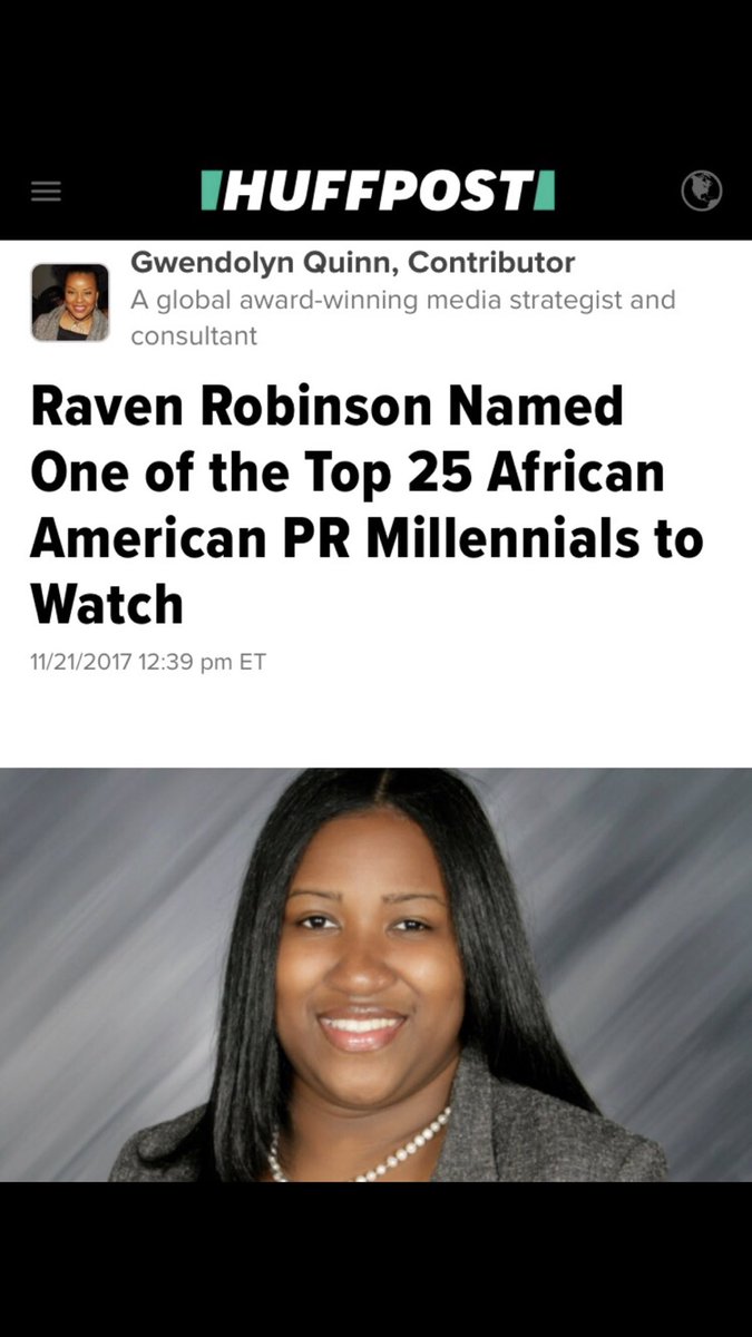 ciarabrookspr's tweet photo. Unwind your evening with a #BlackGirlMagic read by @GwendolynGQuinn about #Top25AAPRMillennials candidate @PR2Politics!  
https://t.co/vQXnVT1IqX
#RavenRobinson
#Pr2Politics 
#Top25AAPRMillennials
#BlackPublicistsRock
#PRLife
#AAPRC
#GlobalCommunicator https://t.co/v73oh3KTmc