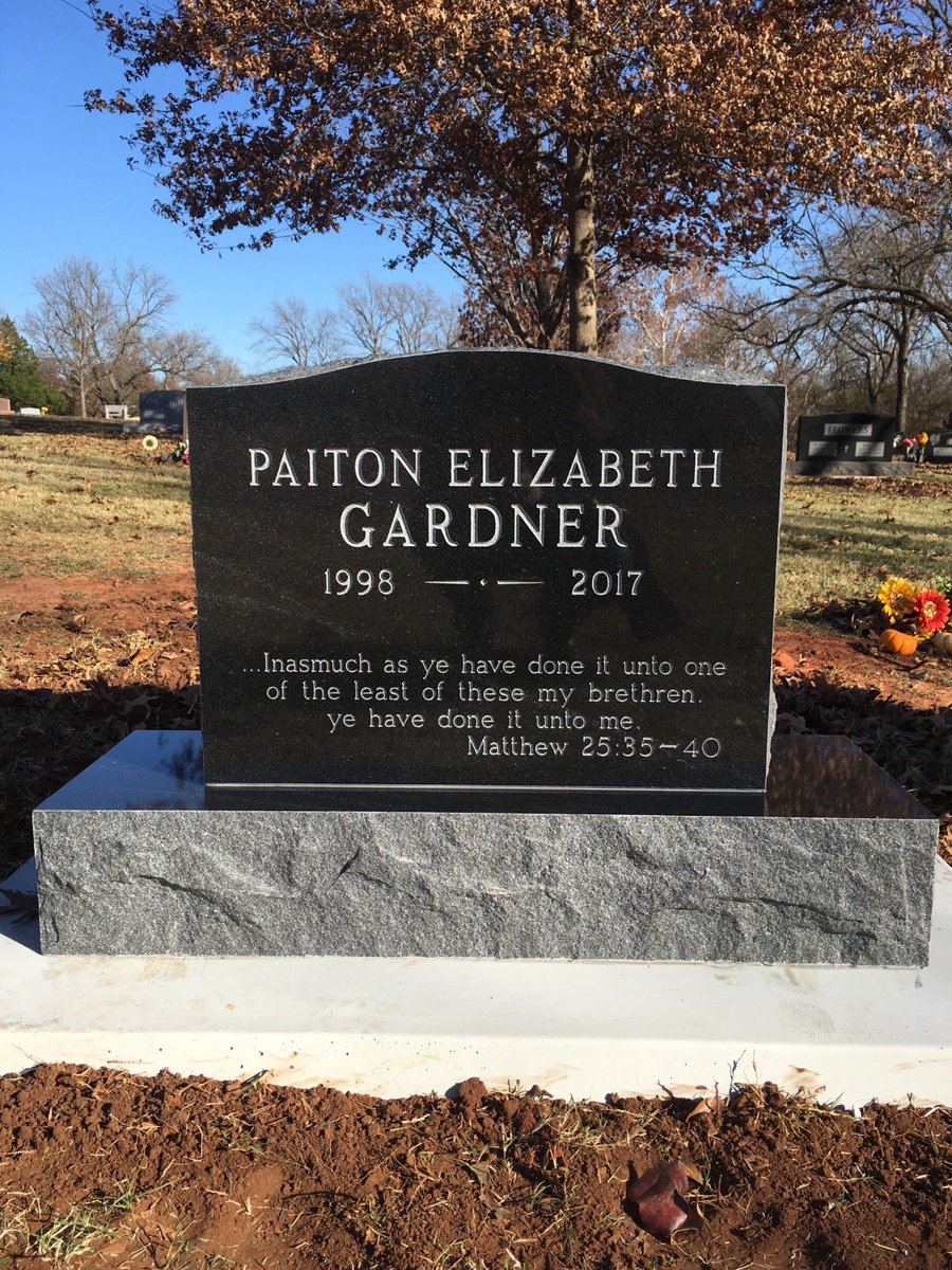 paitongardner's tweet photo. Paiton’s headstone was set today https://t.co/dMgvteCbFj