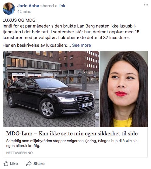 forsberg's tweet photo. Er du hakke sprø, @jarleaabo? Eller bare et forferdelig menneske? Å fremstille byråden som et slags luksusdyr når hun må kjøres rundt fordi hun har fått grove trusler er jo helt sjukt! https://t.co/HMH09z14hf