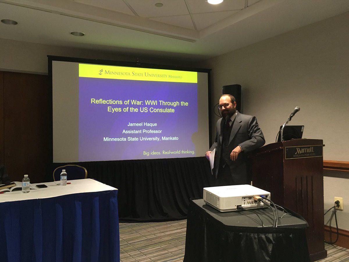 foleyse's tweet photo. Very much enjoyed #Mesa2017 presentation by @MNSUHistory professor Dr. Jameel Haque on the US Counsel in Baghdad in World War 1. Fantastic use of archival sources and linkages to the present. @MNSUMankato https://t.co/ja3xlVXkDd