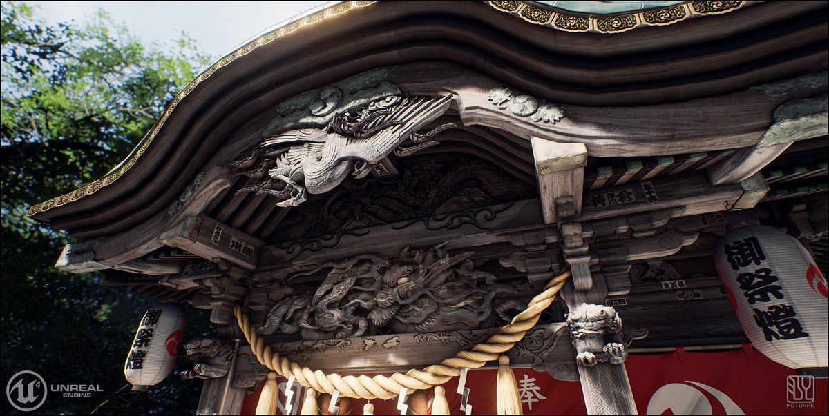 今更ですが、神社アセットの鳳凰と木彫り狛犬のスカルプトデータです。これはフォトスキャンは使わず、Zbrushで作成しました。
最初フォトスキャンを試してみたのですが、カメラから遠く影の中で暗かったため、うまく3D化できませんでした。 