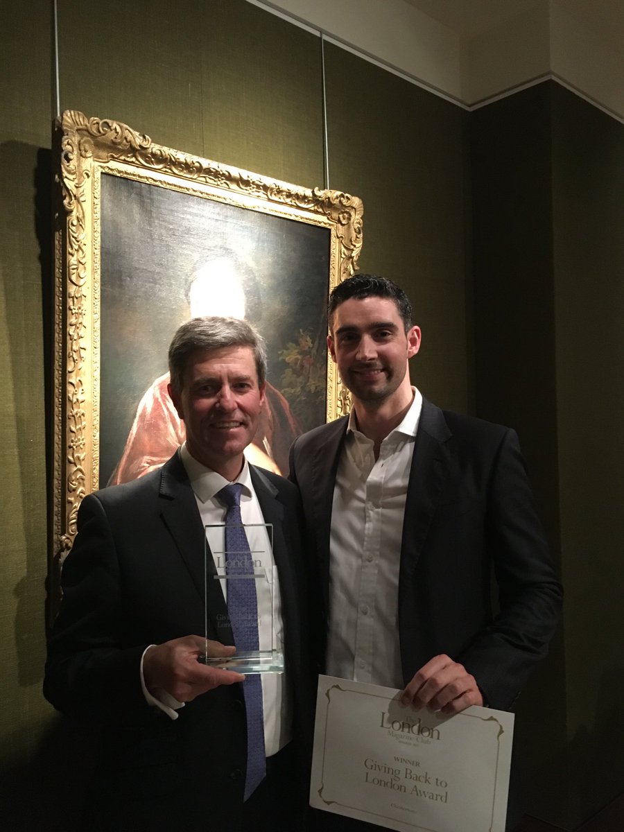 AllanCollins99's tweet photo. @londonmagazine awards @Chestertons proud recipients of the Giving Back to London award. This is for the staff and all we do with @StMungos https://t.co/24me5vVJh0