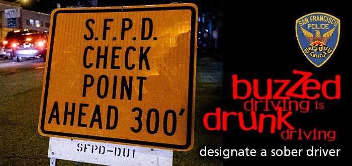 SFPD's tweet photo. How are you getting home? Make the right choice. Start #NewYears off right. Don't drink and drive. @sfmta_muni @AAAnews @SFBARTable #SFPD #SF #NewYearsEve https://t.co/l5i0rpRzIw