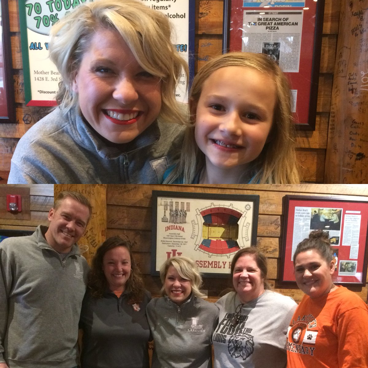 MrsBodieClass's tweet photo. It’s Lakeview’s Dine and Donate at Mother Bear’s Pizza! Come see us! Don’t forget your coupon! @LakeviewLion https://t.co/um1RUi1g8C