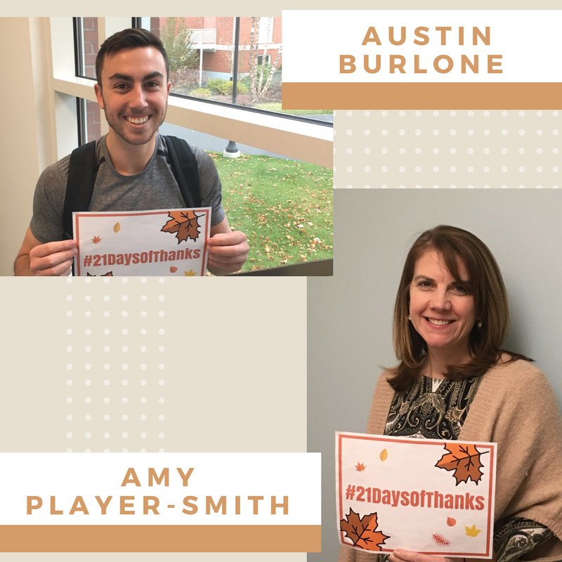 bentleyadvising's tweet photo. Austin is thankful for his health and his family’s health. Amy is thankful for the support and kindness from her family, friends, and Bentley community. #21DaysOfThanks https://t.co/k52kvJQiBh